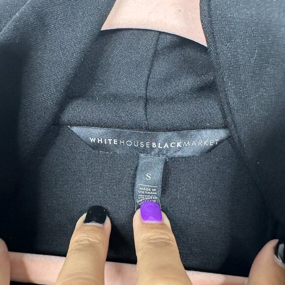 2/$30 White House Black Market Ponte Asymmetrical Vest Cowl Neck Black #A0569 - Picture 5 of 8